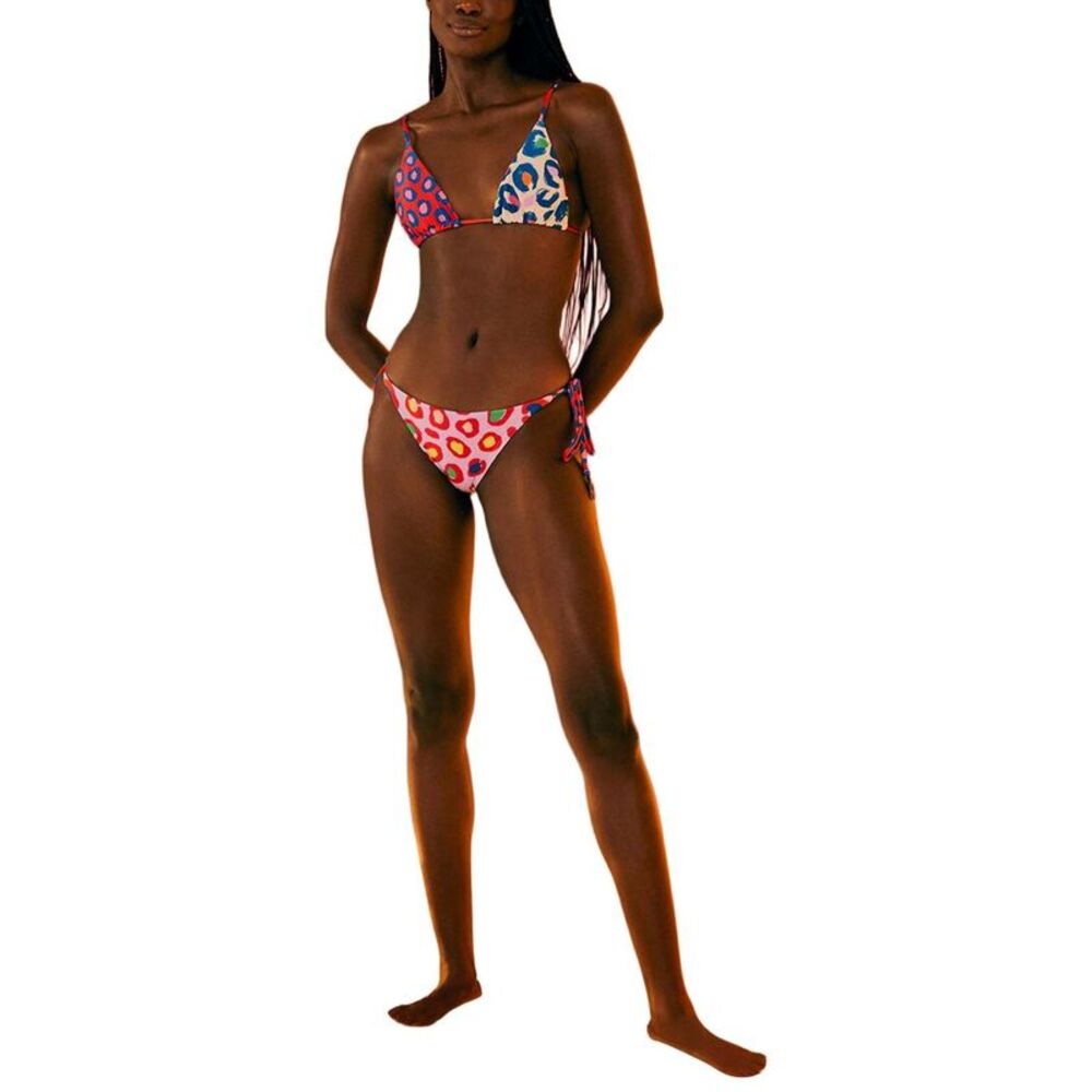 Farm Rio Womens Leopard Pop Triangle Bikini Bottom
